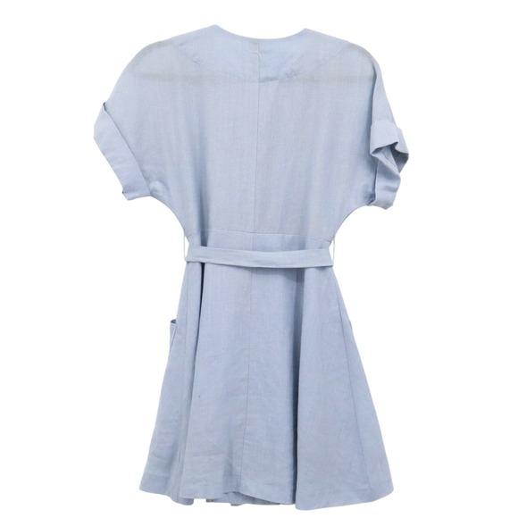 Olivaceous Linen Day Dress Womens S‎ Blue Bohemian Coastal Grandma Cottagecore - Picture 3 of 16